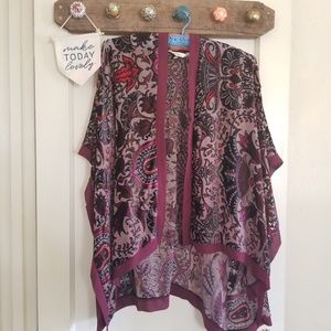Soft Surroundings Velvet Burnout Kimono Topper